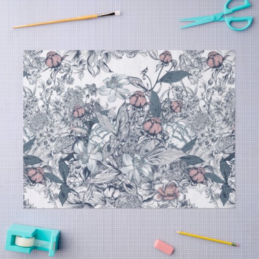 Toile-De-Jouy Vintage French Pattern Seidenpapier (Basteln)