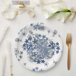 Toile-De-Jouy Vintage French Pattern Wedding  Pappteller