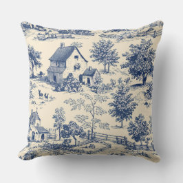 Toile de jouy Vintager Muttertag Blumenstrauß Kissen