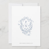 Toile de Jouy Wedding Save the Date Dusty Blue (Rückseite)