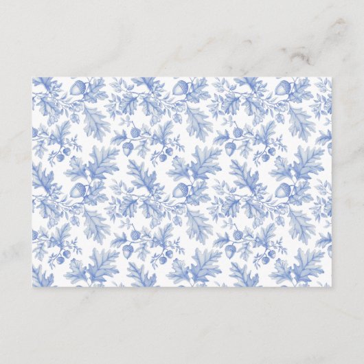 Toile De Jouy Woodland Diapper Raffle Begleitkarte (Rückseite)