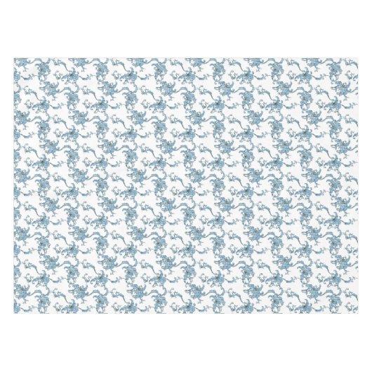 Toile de Joy. Blume. Blau. Tischdecke (Vorderseite (Horizontal))