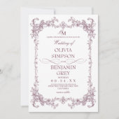 Toile De Joy Pflaumenhochzeit  Einladung (Vorderseite)