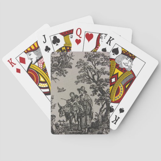 Toile — Donkey mit Frauen und Kind Spielkarten (Rückseite)