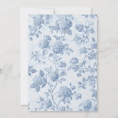 Toile Dusty Blue Etwas Blue Brautparty Einladung (Rückseite)