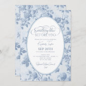 Toile Dusty Blue Etwas Blue Brautparty Einladung (Vorne/Hinten)