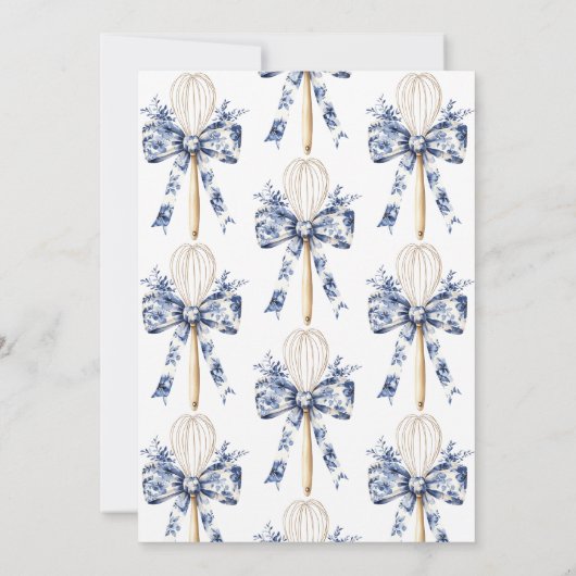 Toile Dusty Blue flüstert Brautparty Einladung (Rückseite)