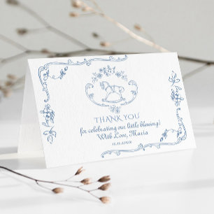 Toile Elegant Rahmen Rocking Pferd Danke Karte