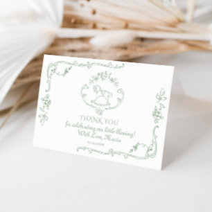 Toile Elegant Salbei grüner Schaukelpferd Danke Karte
