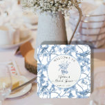 Toile Elegante Blumen Blau und Weiß Brautparty Rechteckiger Pappuntersetzer<br><div class="desc">Klassisches, elegantes und romantisches TOILE BRAUTPARTY DECOR, das für jede Veranstaltung individuell gestaltet werden kann. Weich staubige blaue, elegante Handgemalte Aquarell, Vintage Stilvögel und Blume in Bäumen Design wurde durch das Viktorianische Zeitalter Chinoiserie chinesische blau-weiße Töpferdesigns inspiriert. Herzlich willkommen bei Ihren Gästen für eine ganz besondere Baby Girl Dusche von...</div>