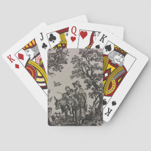 Toile -- Esel mit Frau und Kind Spielkarten