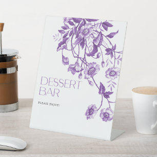 Toile floral Brautparty Dessert Bar Sockelschild