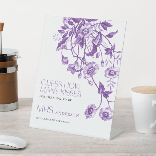 Toile Floral Brautparty Ratet wie viele Kisses Sockelschild (In SItu)