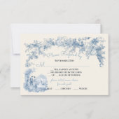 Toile Floral chateau Wedding RSVP Einladung (Vorderseite)