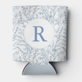 Toile Floral Monogram Dainty Blue French Theme Dosenkühler (Vorderseite)