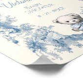 Toile Floral Teddy Bear Baby Dusche Begrüßungszeic Poster (Ecke)