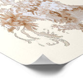 Toile Floral Teddy Bear Baby Dusche Begrüßungszeic Poster (Ecke)