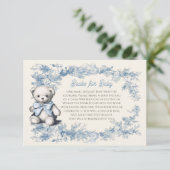 Toile Floral Teddy Bear Books for Baby Einladung (Stehend Vorderseite)