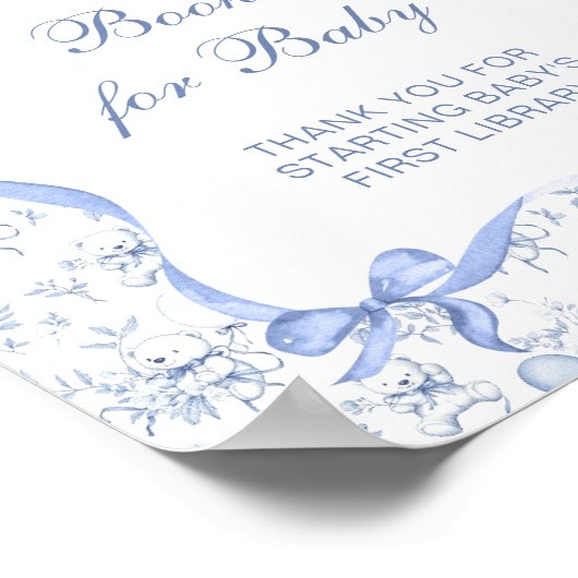 Toile Floral Teddy Bear Books for Baby Poster (Ecke)