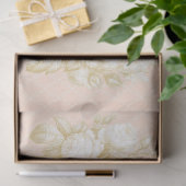 Toile French Floral Bouquet Pink Gold Ephemera Seidenpapier (Geschenk)