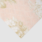 Toile French Floral Bouquet Pink Gold Ephemera Seidenpapier (Ausschnitt)