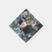 Toile French Vintag Blue Floral Wedding Serviette (Ecke)