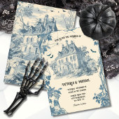 Toile Ghosted Halloween-Schloss Hochzeit Einladung
