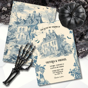 Toile Ghosted Halloween-Schloss Hochzeit Einladung