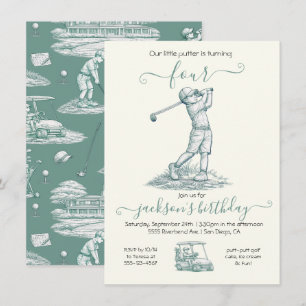 Toile Golf Junge Geburtstagsfeier Einladung