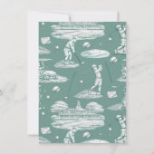 Toile Golf Junge Geburtstagsfeier Einladung (Rückseite)