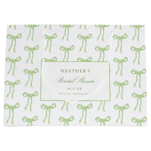 Toile Green Bow bindet das blaue Brautparty des Kn Große Geschenktüte (Vorderseite)