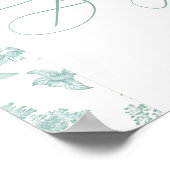 Toile Green Safari Tiere Babydusche Willkommen Poster (Ecke)
