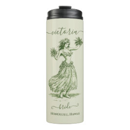 Toile Hula Girl Hawaiian Island Wedding Party Thermosbecher