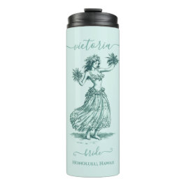 Toile Hula Girl Hawaiian Island Wedding Party Thermosbecher