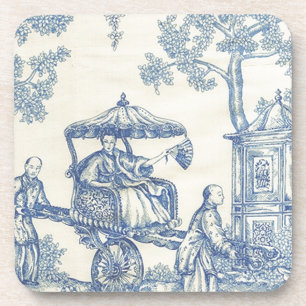 Toile in Blau und Weiß Getränkeuntersetzer