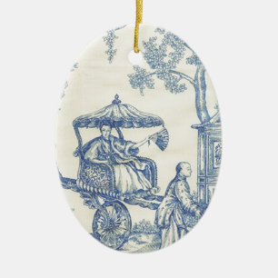 Toile in Blau und Weiß Keramik Ornament