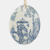 Toile in Blau und Weiß Keramikornament (Rechts)