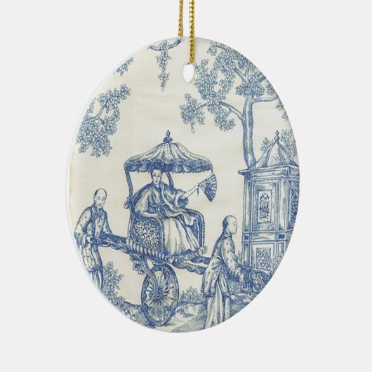 Toile in Blau und Weiß Keramikornament (Rechts)