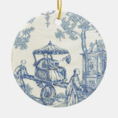 Toile in Blau und Weiß Keramikornament (Vorne)