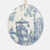 Toile in Blau und Weiß Keramikornament (Links)