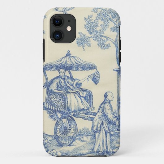 Toile in Blauem u. in weißem Case-Mate iPhone Hülle (Rückseite)