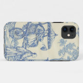 Toile in Blauem u. in weißem Case-Mate iPhone Hülle (Rückseite (Horizontal))