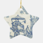Toile in Blauem u. in weißem Keramikornament (Vorne)