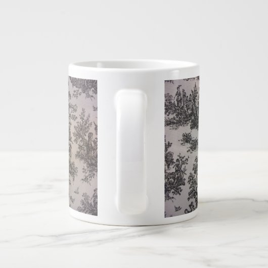 Toile in Schwarz und Weiß Jumbo-Tasse (Rückseite)