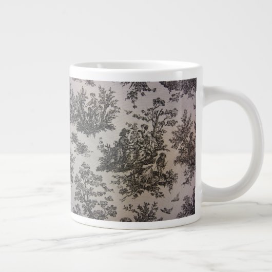 Toile in Schwarz und Weiß Jumbo-Tasse (Rechts)