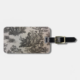 Toile in Schwarzem u. im Weiß Gepäckanhänger