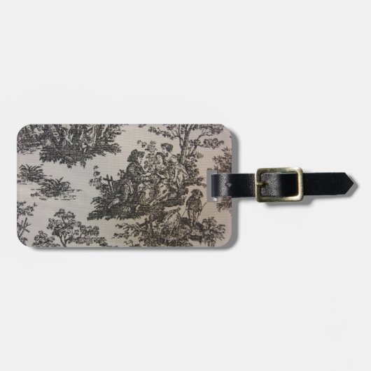 Toile in Schwarzem u. im Weiß Gepäckanhänger (Vorderseite horizontal)