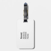 Toile in Schwarzem u. im Weiß Gepäckanhänger (Rückseite vertikal)