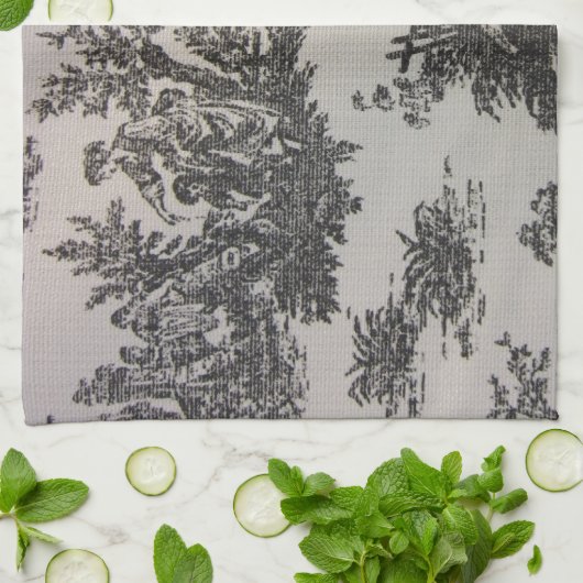 Toile in Schwarzem u. im Weiß Küchentuch (Gefaltet)