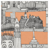 Toile jouy Mandarine Des AUSTRALIENS Stoff (Nahaufnahme)